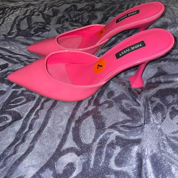Nine West Women's Pink Mules - Picture 3 of 5